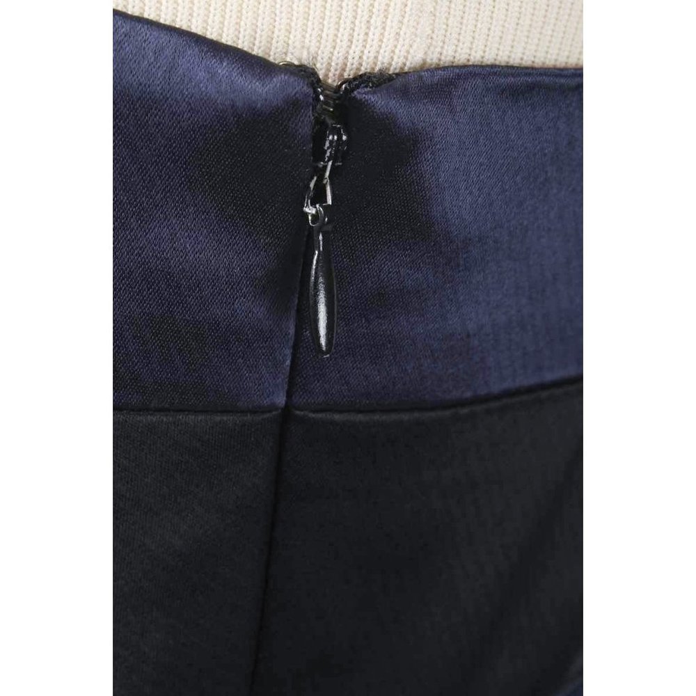 NITELINE Navy & Black Striped Long Satin Gown - Picture 4 of 5